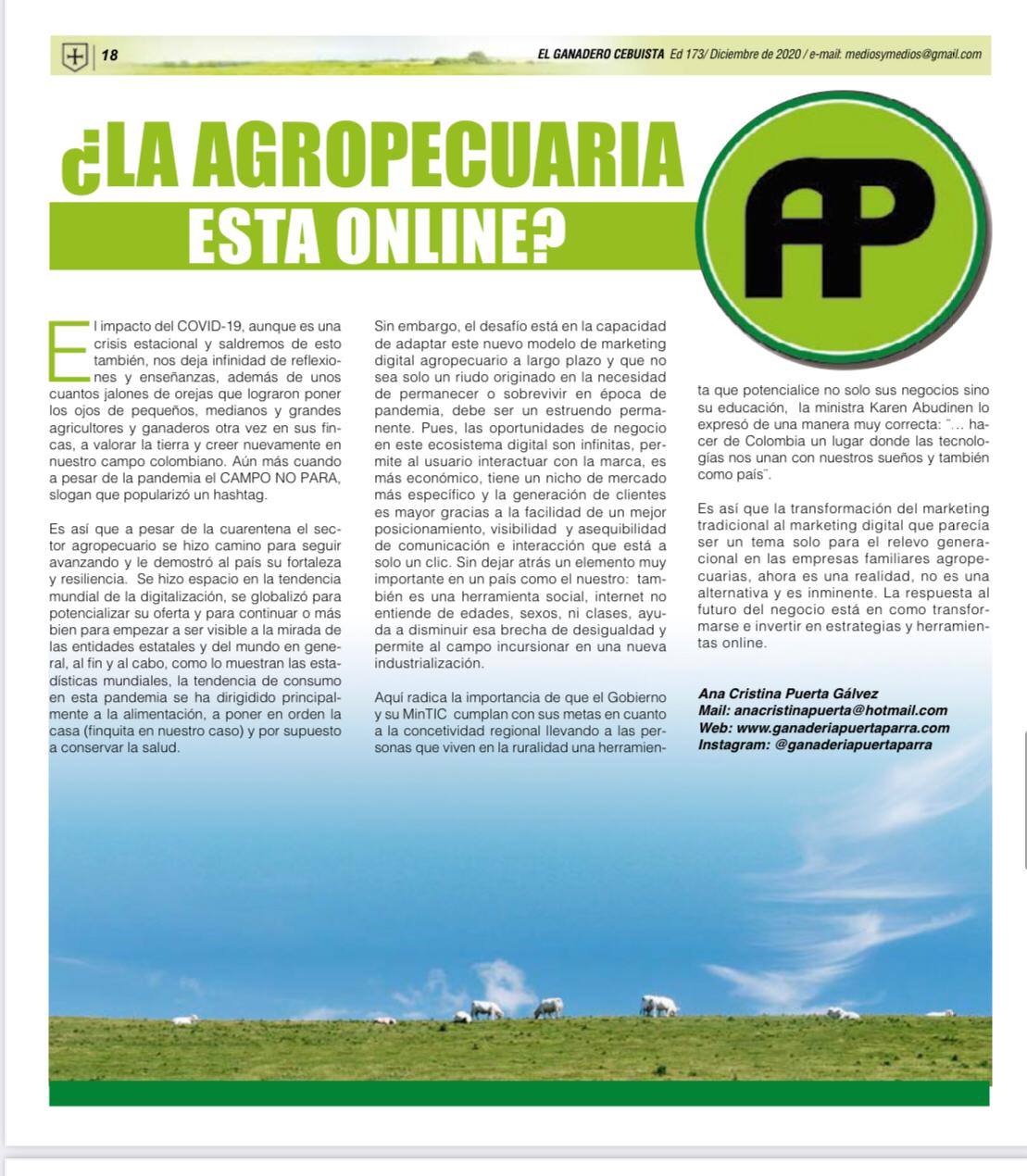 ¿La agropecuaria esta online?